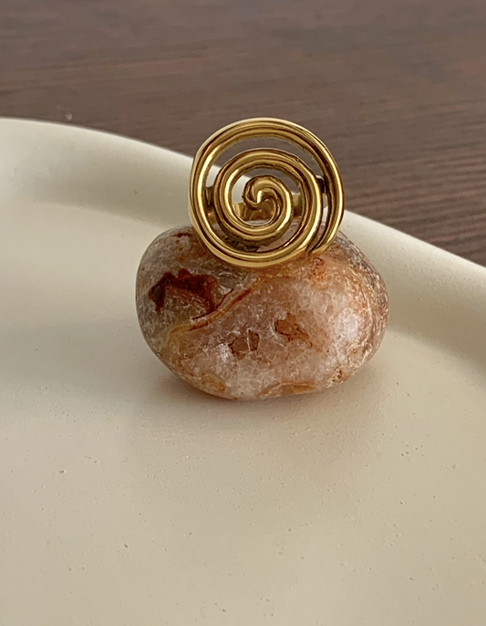 Spiral Ring - Waterproof, 18k Gold Plated