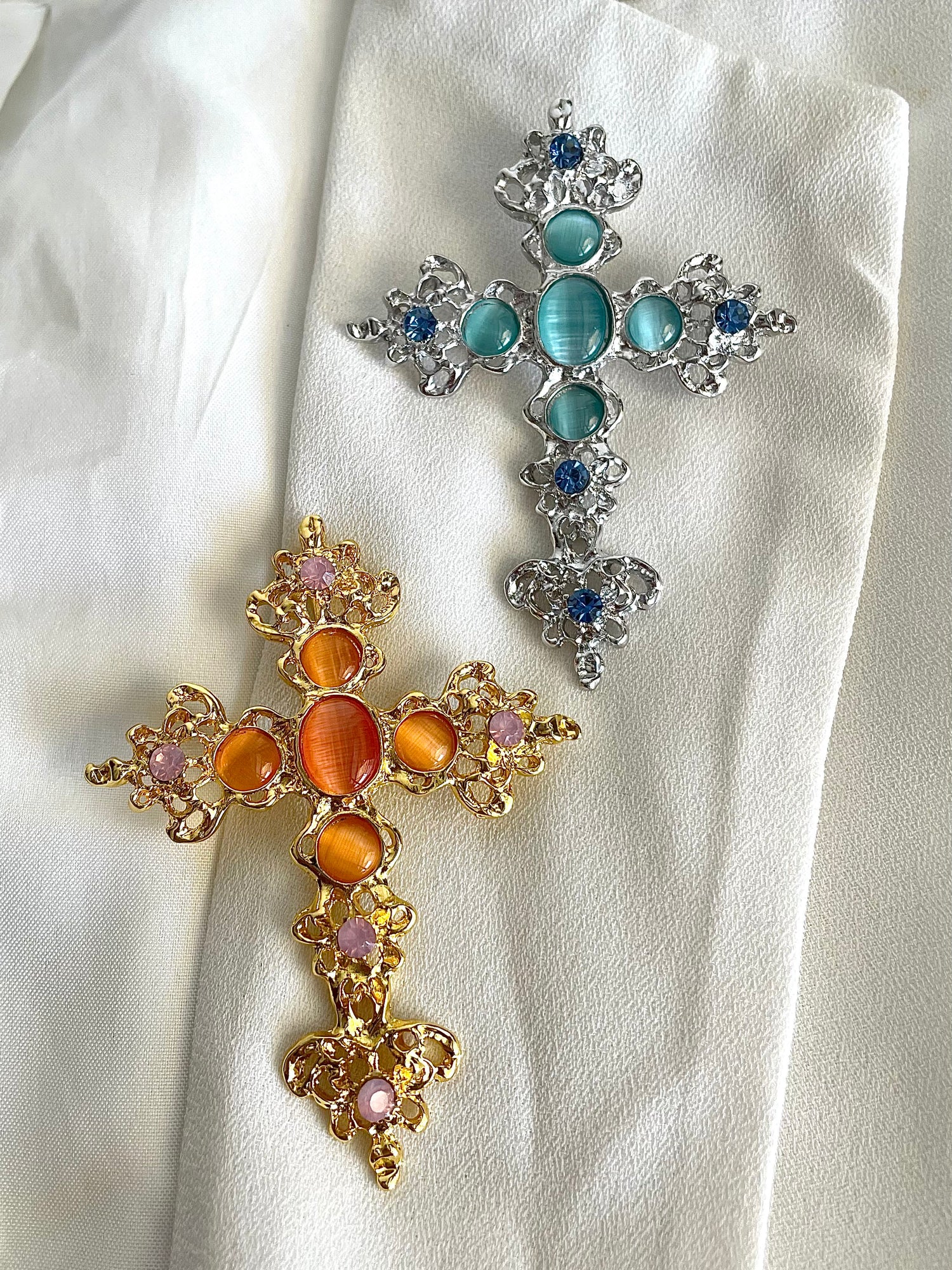 Cross Studded Brooch