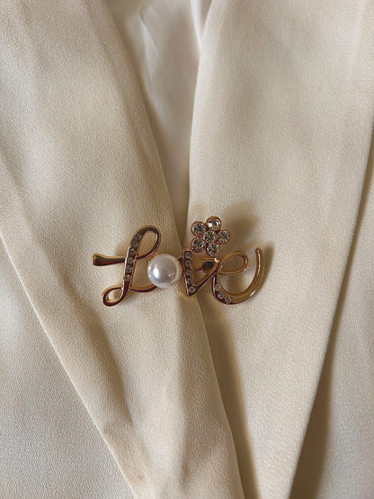 Love Pearl Pin Brooch