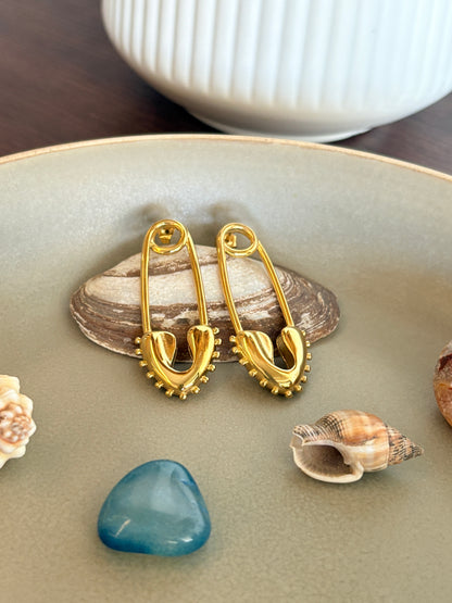 Pin Earrings - Waterproof, 18k Gold Plated