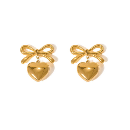 Bow Earrings - Waterproof, 18k Gold Plated