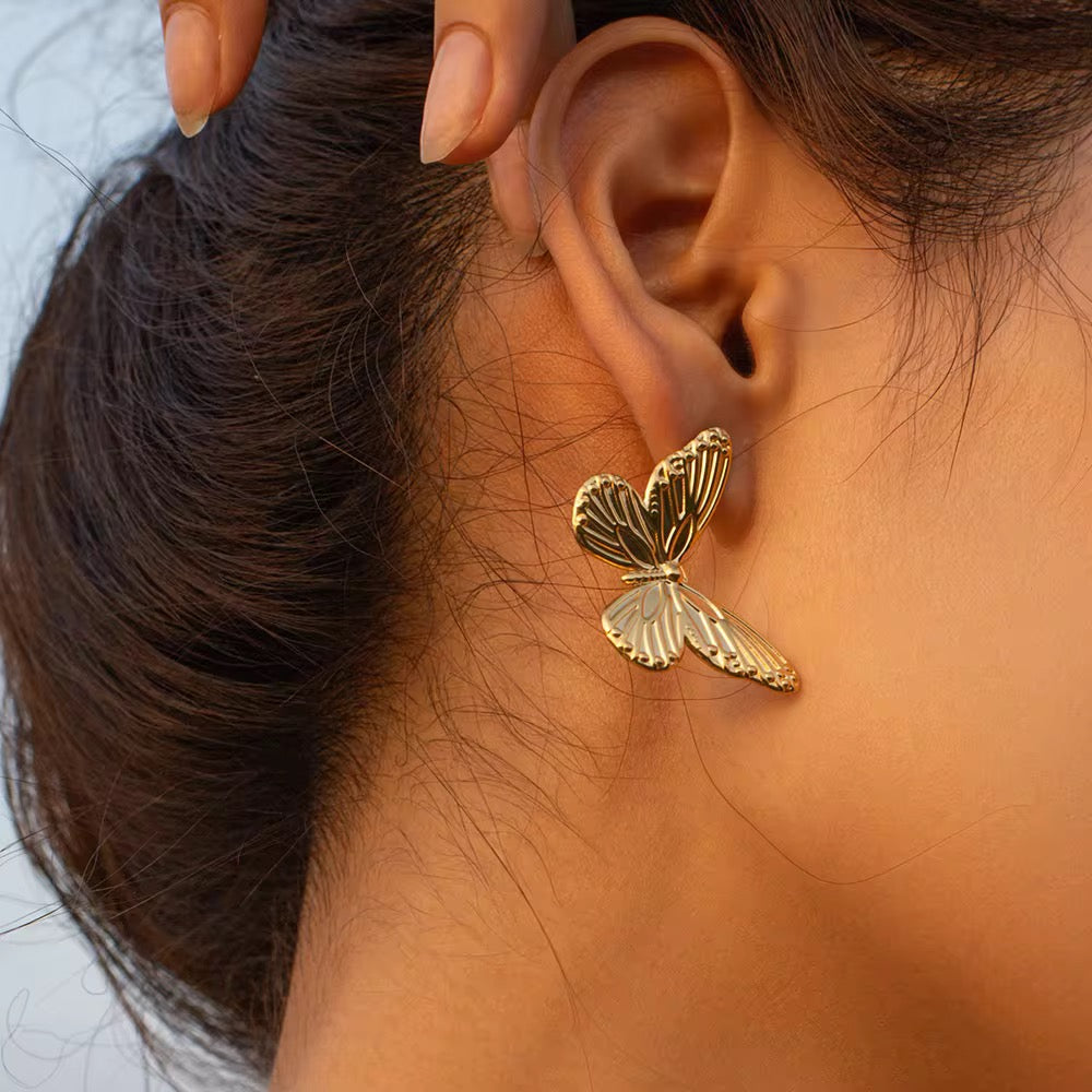 Butterfly Earrings - Waterproof, 18k gold plated