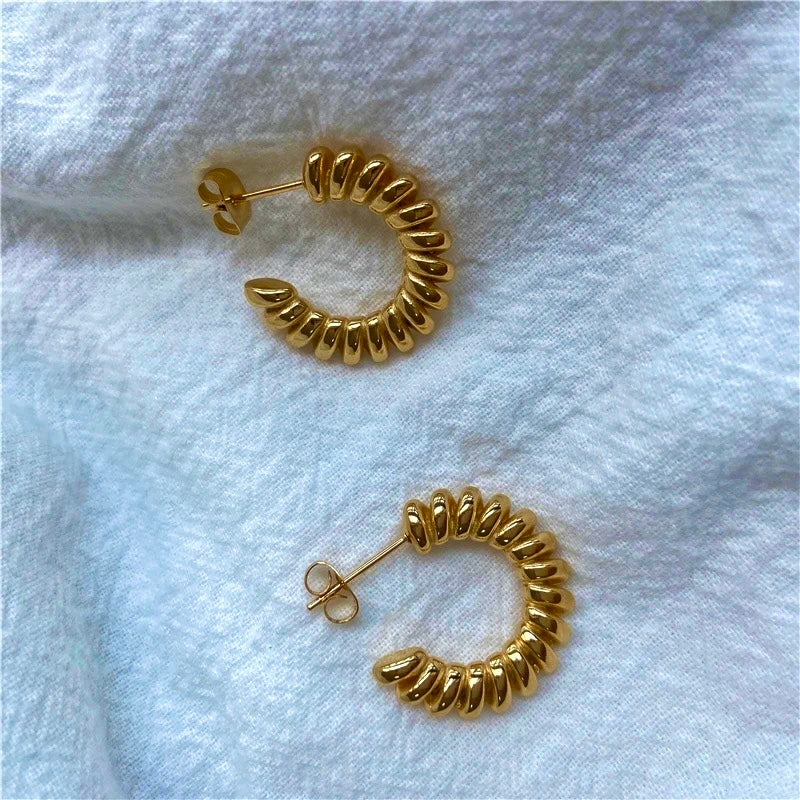 Coil Hoops - Waterproof, 18k Gold Plated