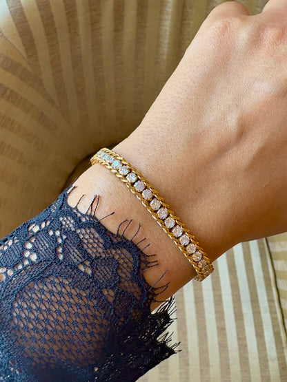 Fero link tennis bracelet- - Waterproof, 18k Gold Plated