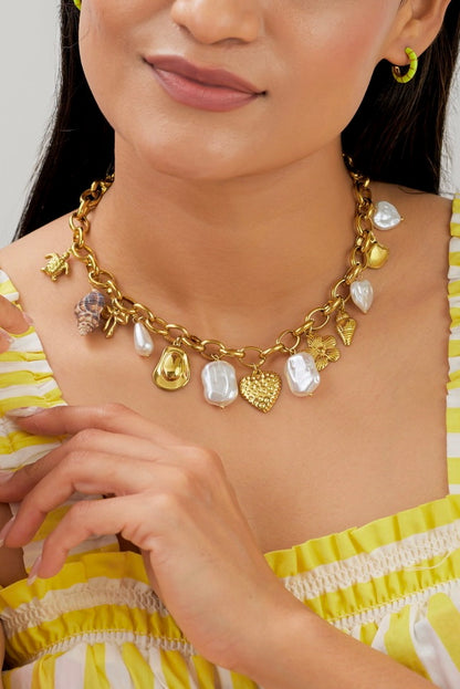 Seaside Charm Necklace - Waterproof, 18k Gold Plated