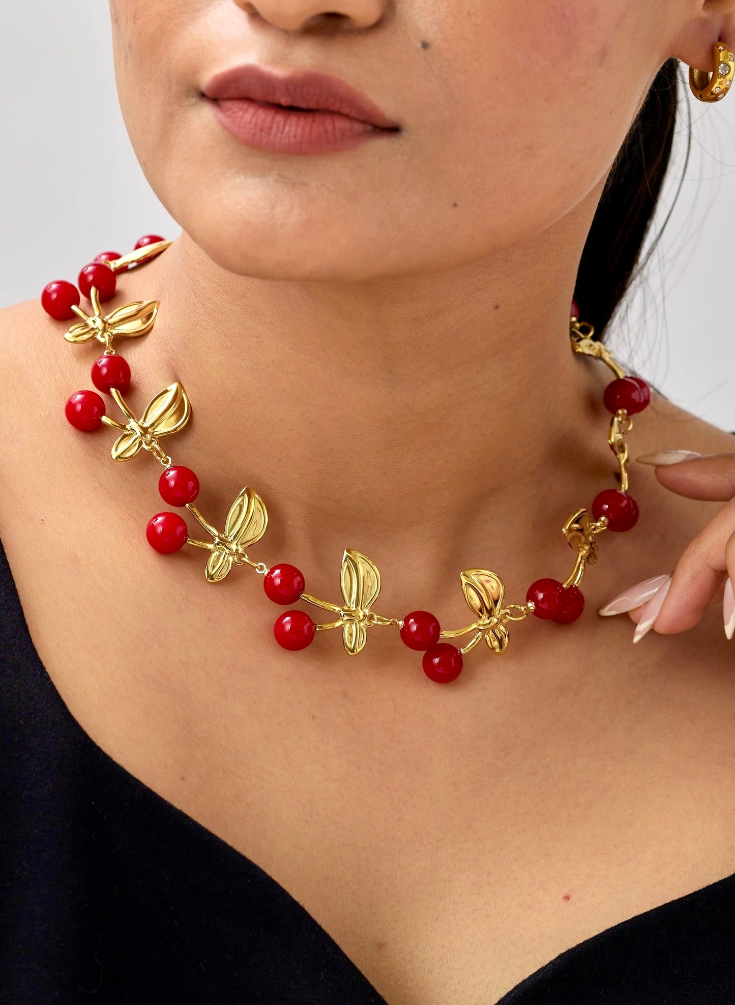Cherry Necklace - Waterproof, 18k Gold Plated