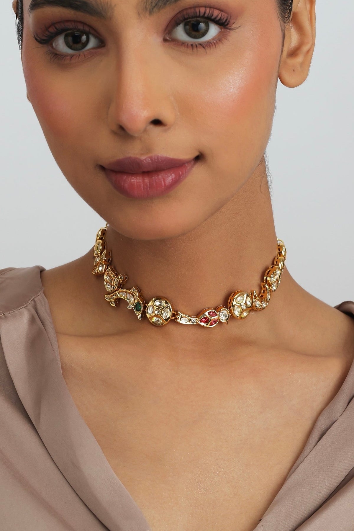 Seren Multi Charm Polki Kundan Choker Necklace