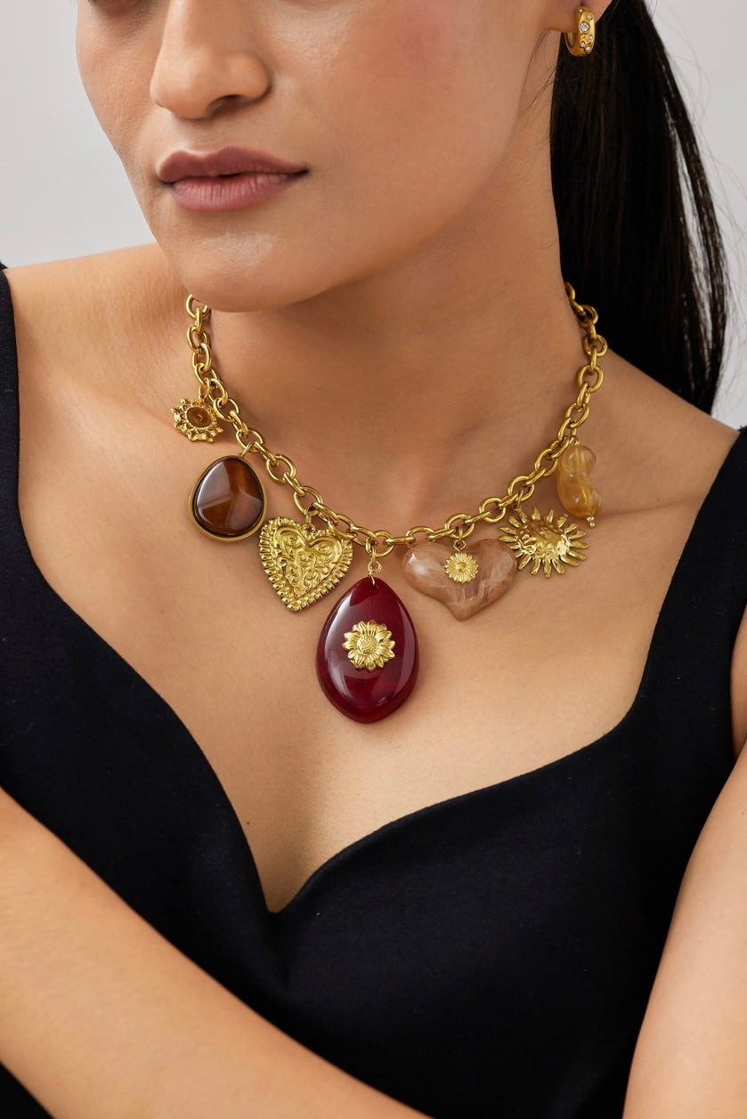 Sunset Charm Necklace - Waterproof, 18k Gold Plated (Preorder)