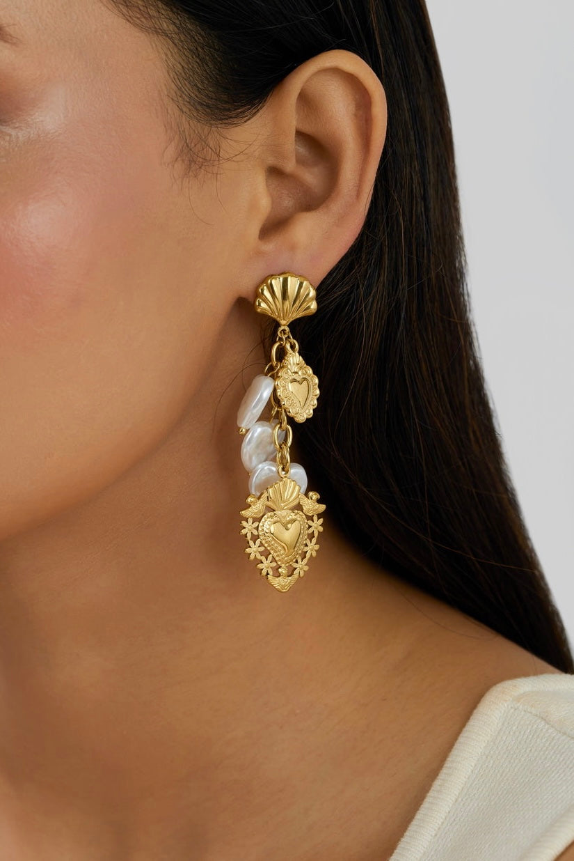 Melorra Heart Earrings - Waterproof, 18k Gold Plated