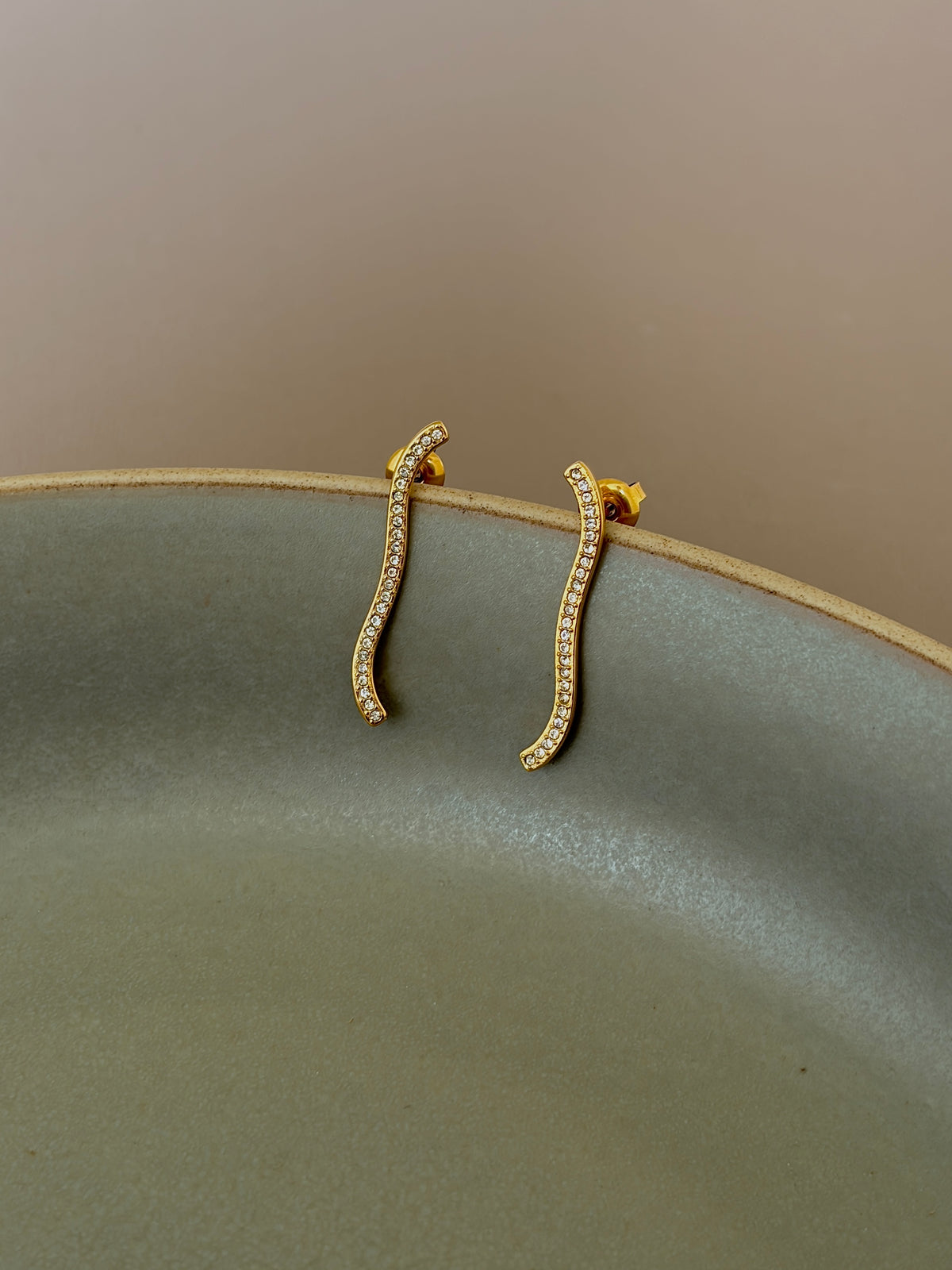 Wave Earrings - Waterproof, 18k Gold Plated