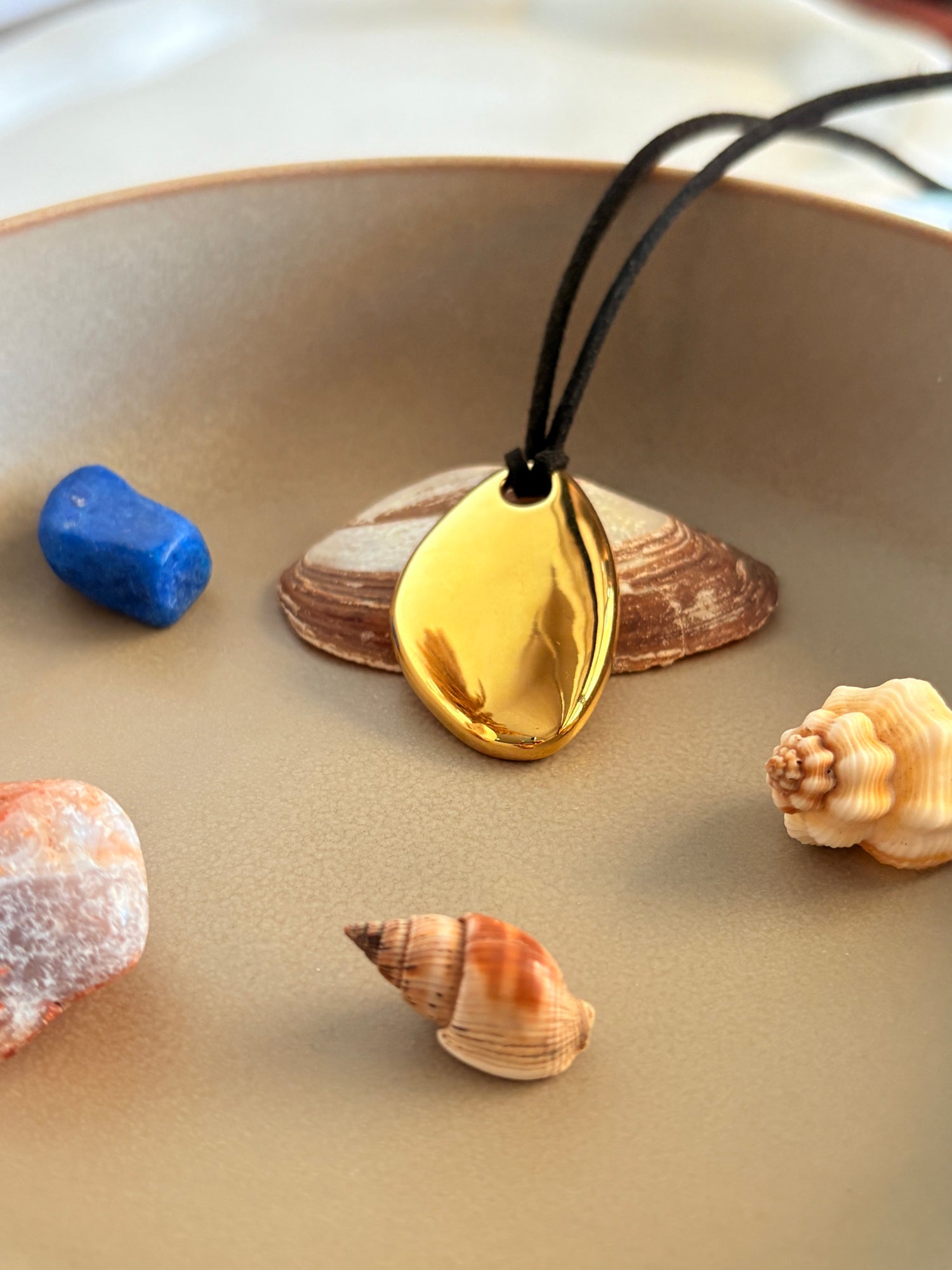 Black Thread Necklace - Waterproof, 18k Gold Plated