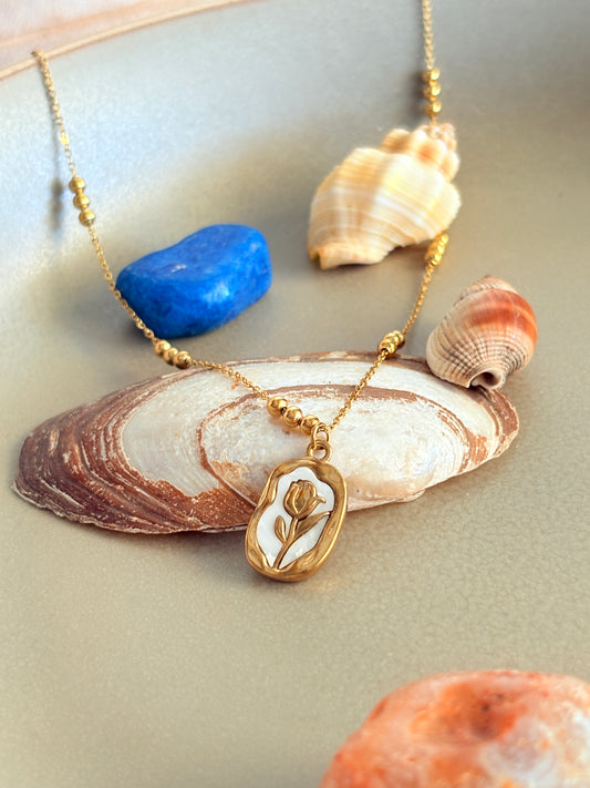Rose Necklace - Waterproof, 18k Gold Plated