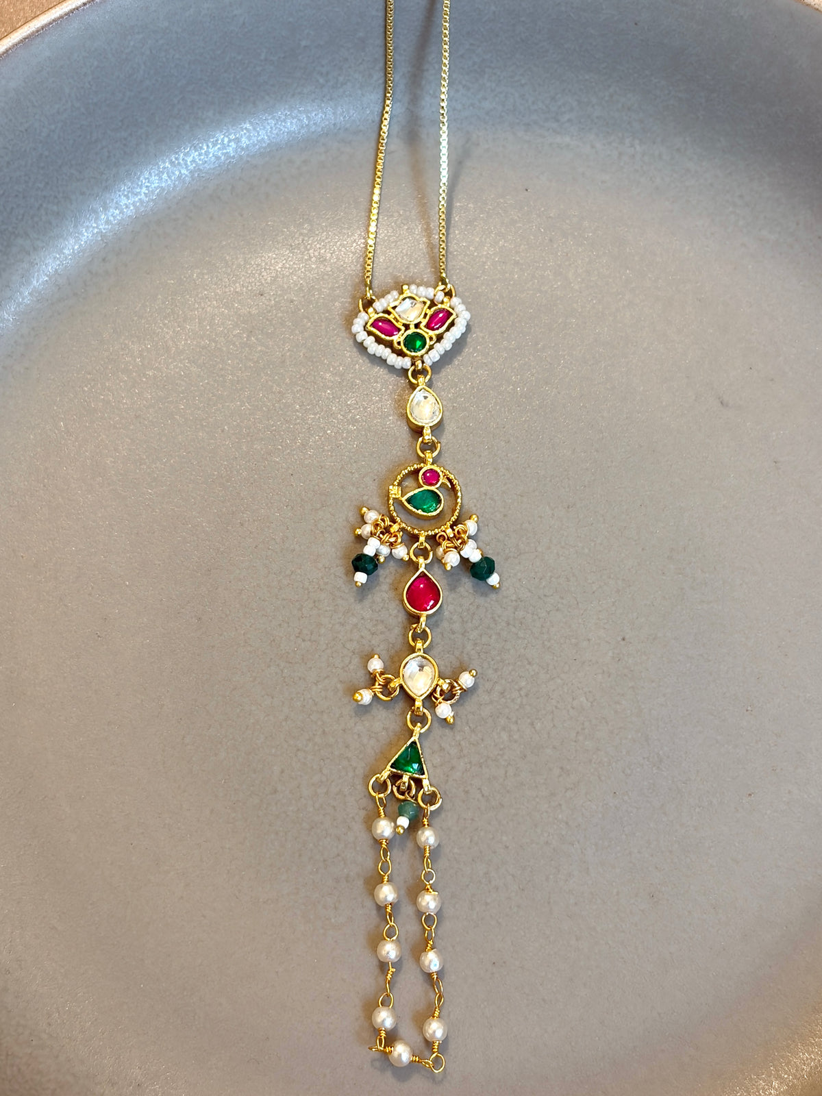 Fursa Colorful Kundan Handchain/Hathphool