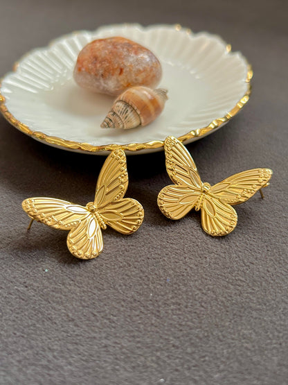 Butterfly Earrings - Waterproof, 18k gold plated