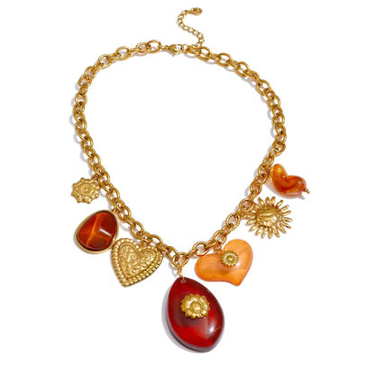 Sunset Charm Necklace - Waterproof, 18k Gold Plated