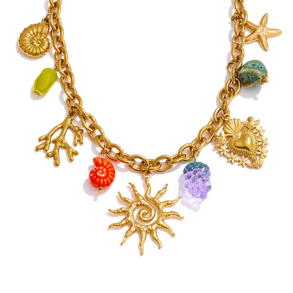Coastal Sea Necklace - Waterproof, 18k Gold Plated