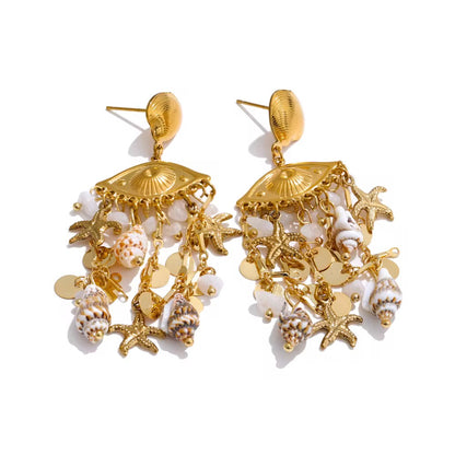 Ocean Eye Dangle Earrings - Waterproof, 18k Gold Plated