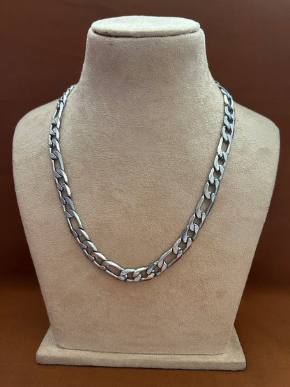 Silver Link Necklace - Waterproof, 18k White Gold Plated