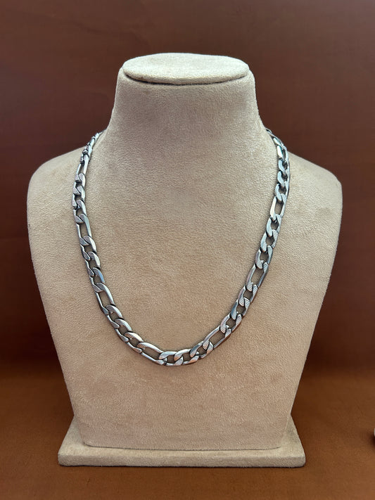Silver Link Necklace - Waterproof, 18k White Gold Plated