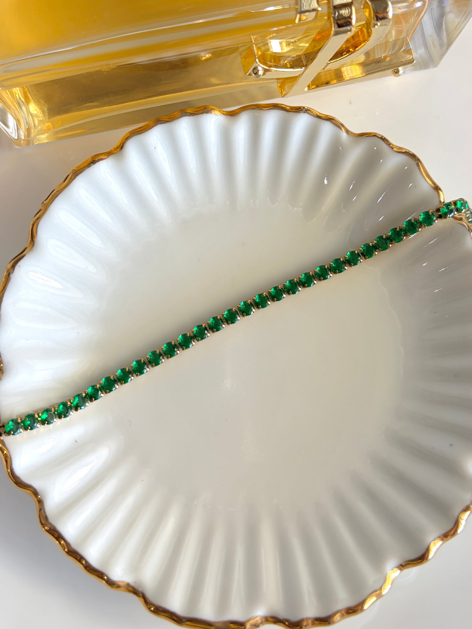 Millie Emerald Green Round Tennis Bracelet