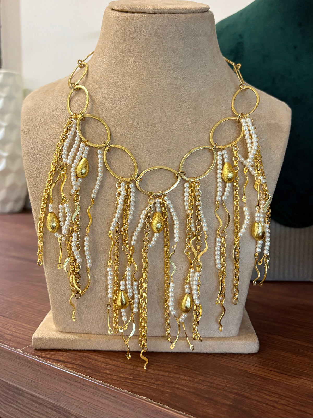 Begum Pearl Beaded Statement Necklace