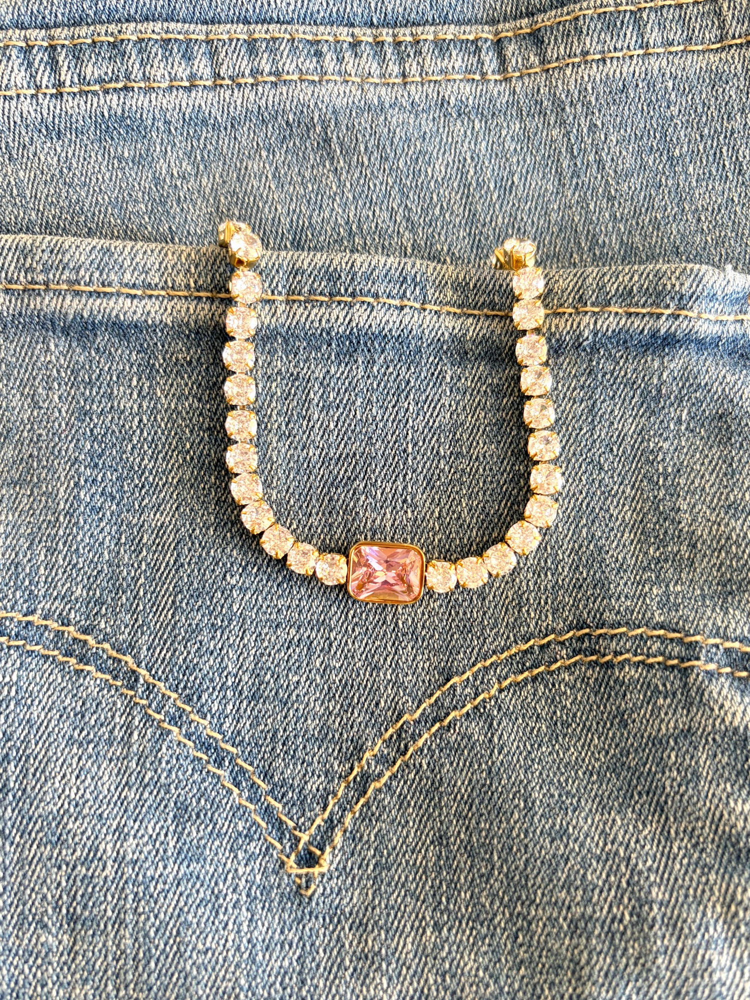 Bianca Pink Cushion-Cut Centre Stone Tennis Bracelet