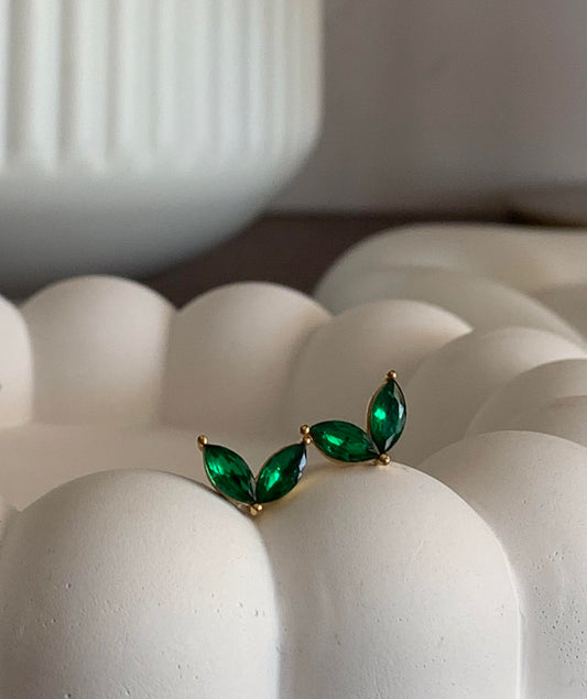 Leaf Studs - Waterproof, 18k Gold Plated
