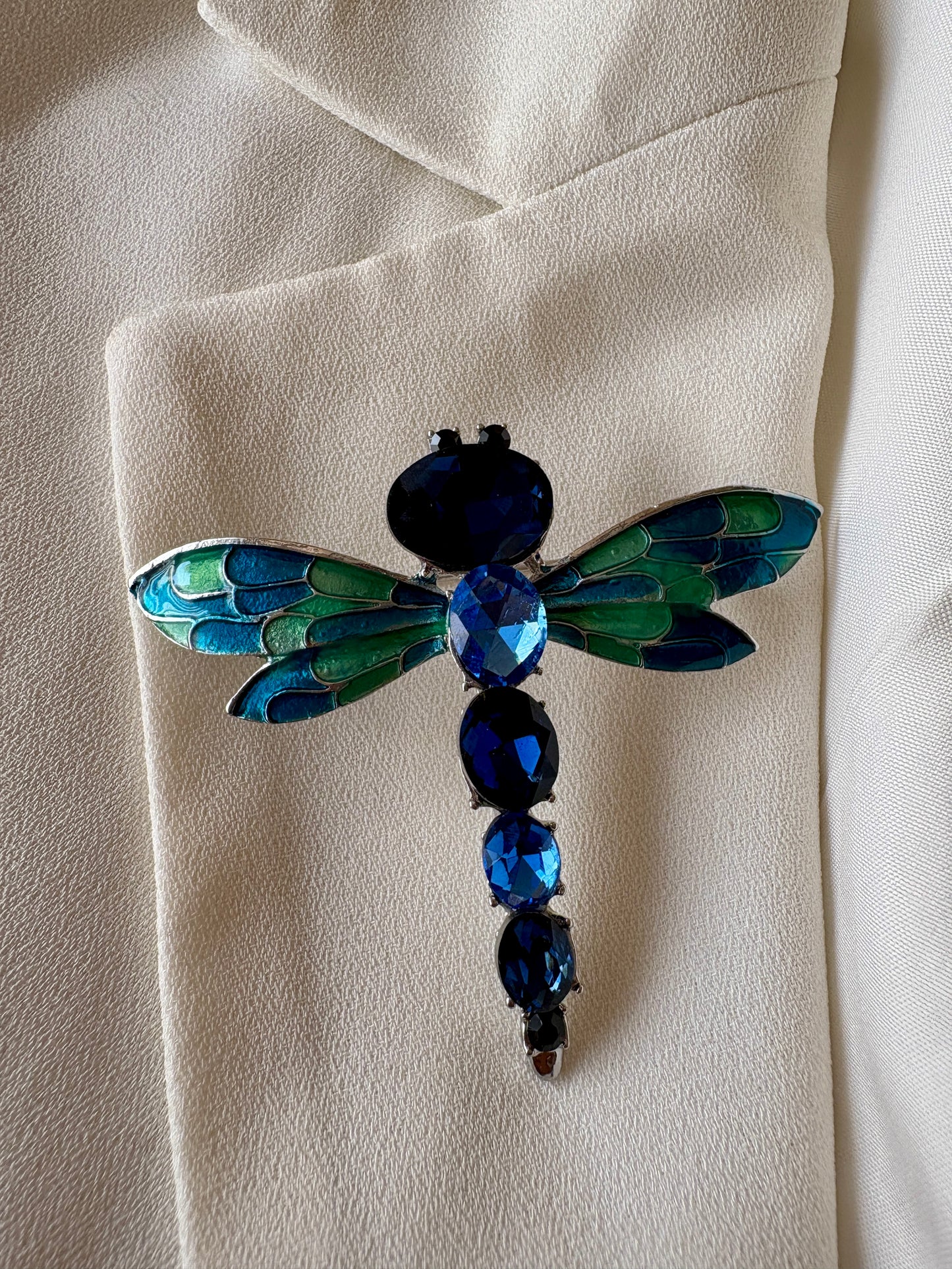Blue Dragonfly Studded Brooch
