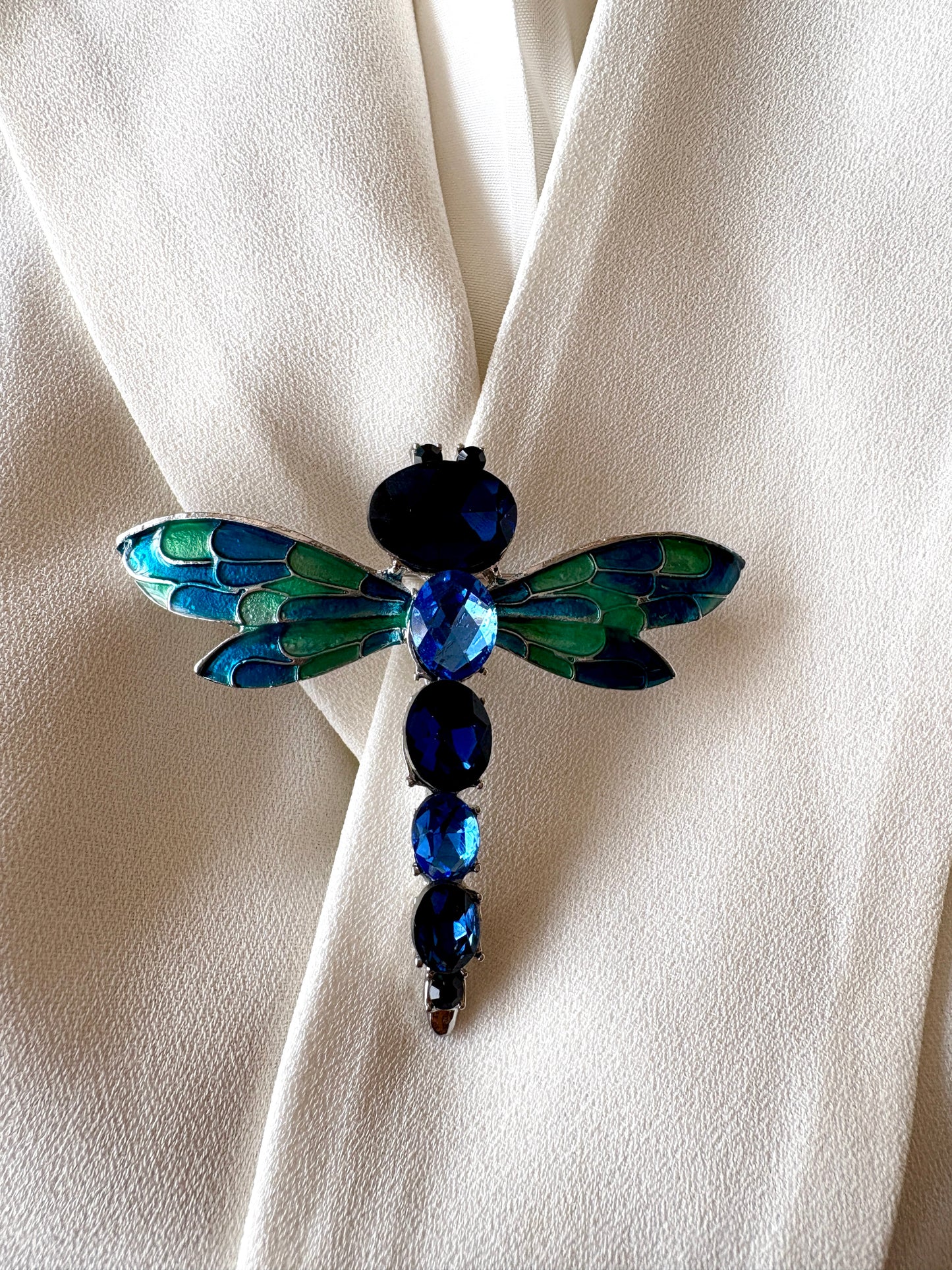 Blue Dragonfly Studded Brooch