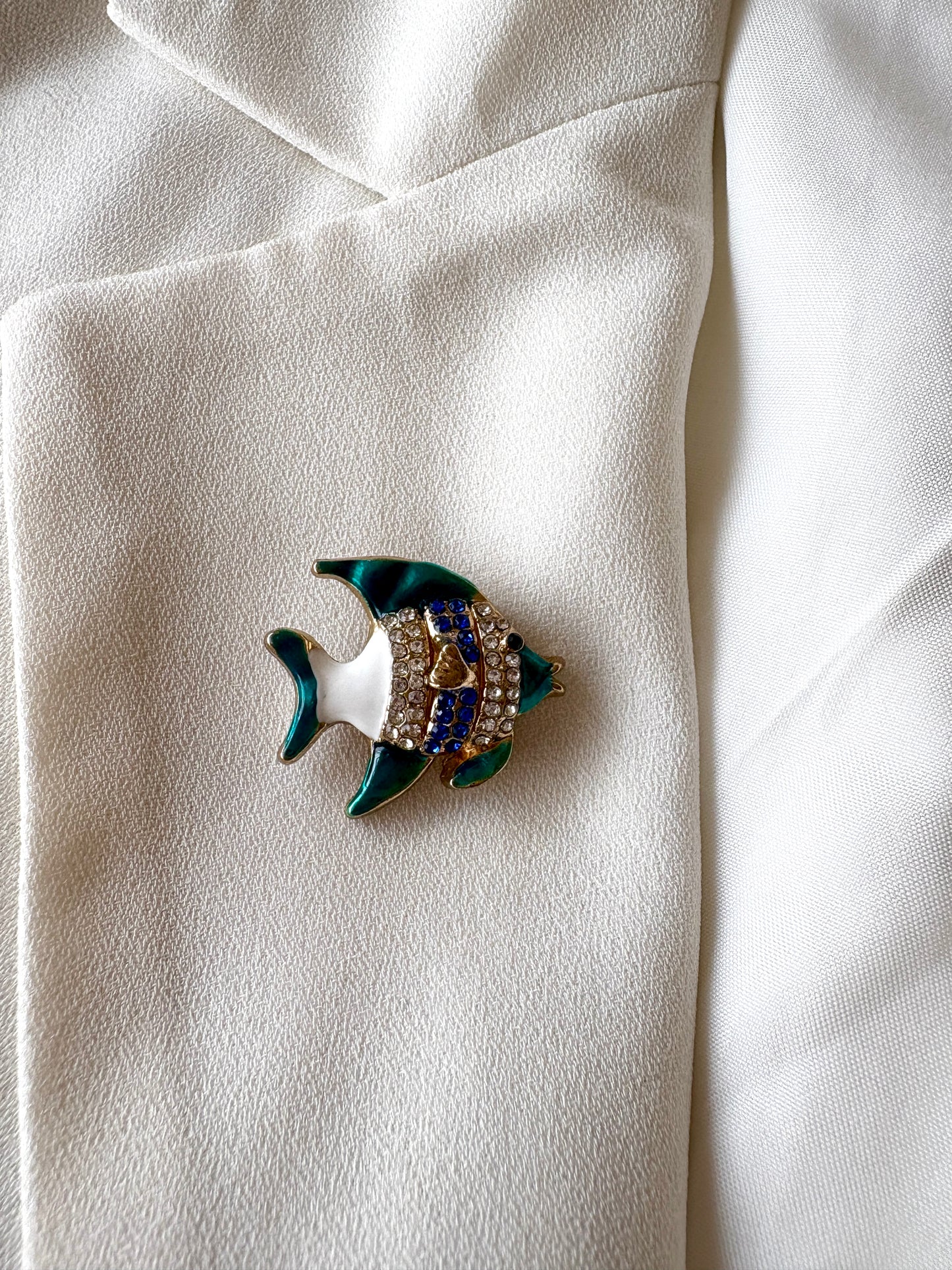 Blue Fish Brooch