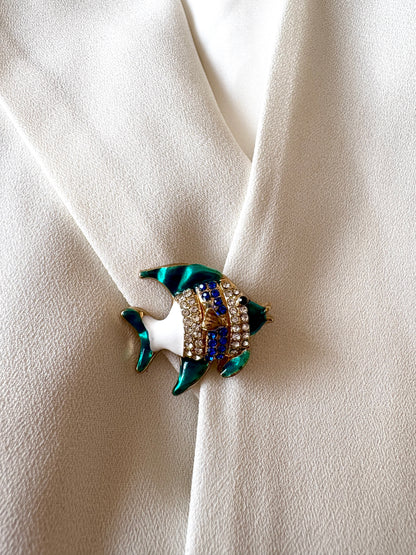 Blue Fish Brooch
