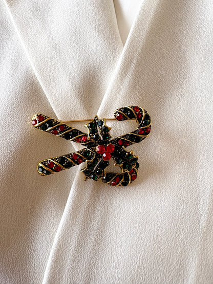Christmas Umbrella Holiday Brooch