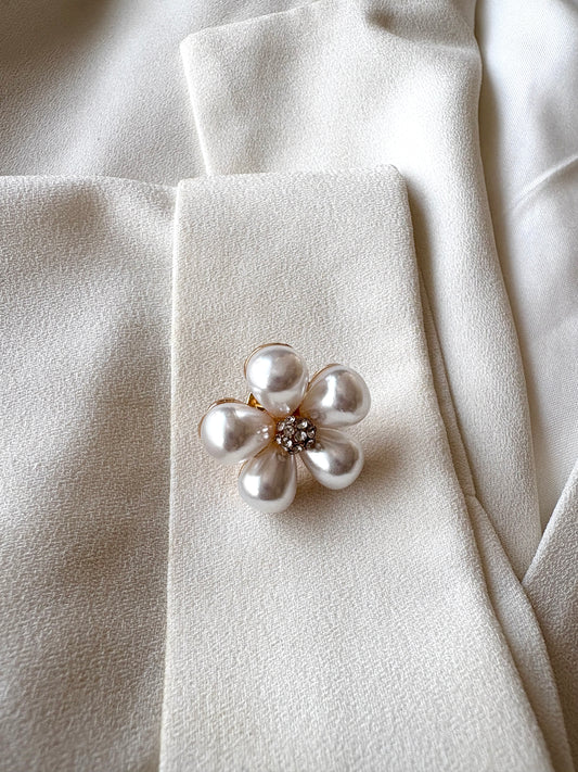 Pearly Studded Button-Cufflink/Brooch
