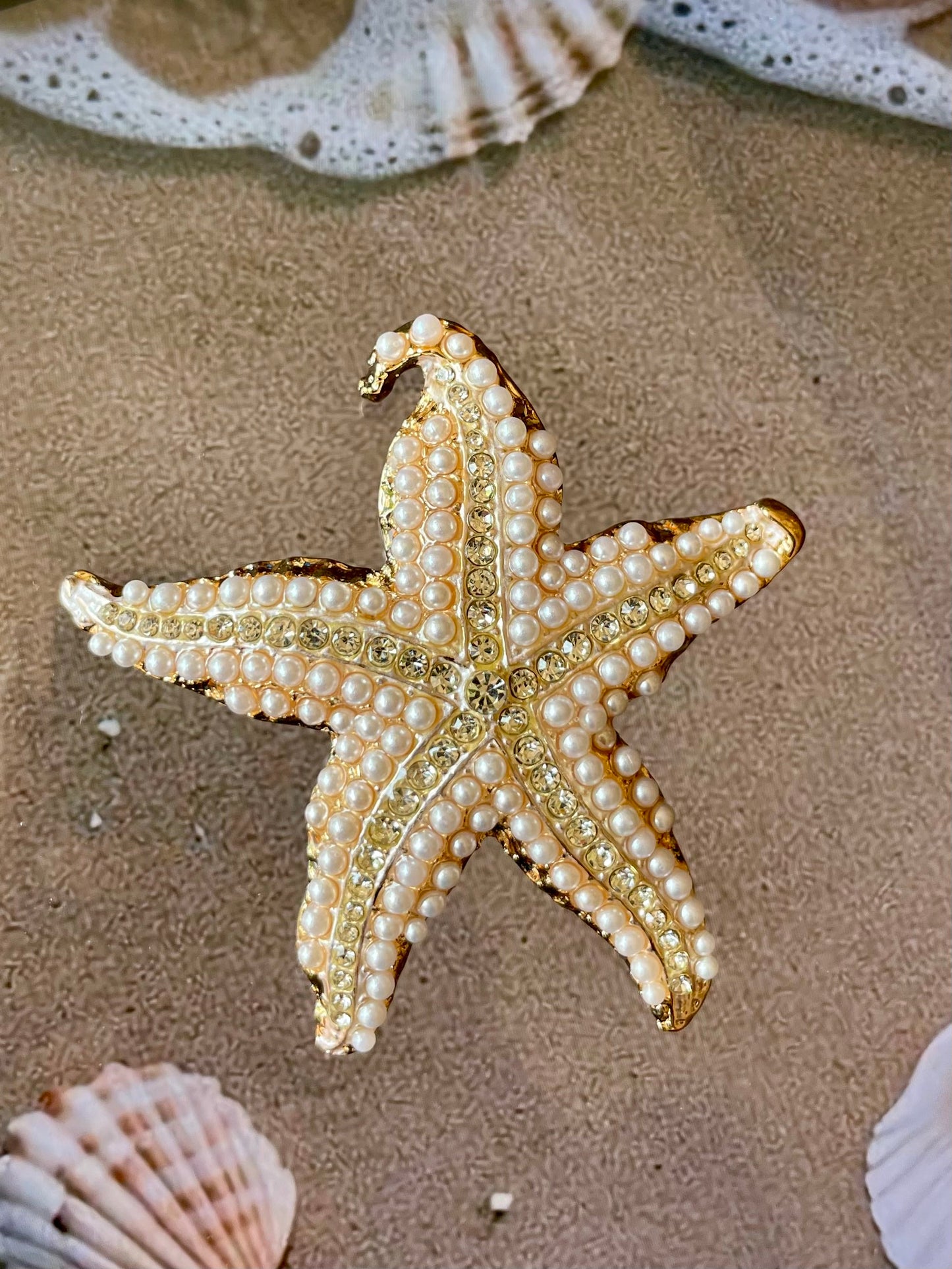 Pearl Starfish Studded Brooch