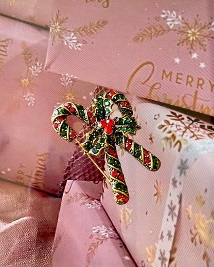 Christmas Umbrella Holiday Brooch