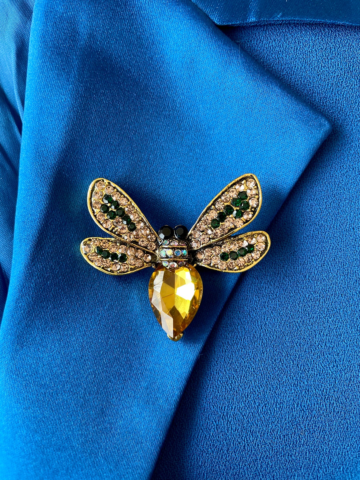 Winged Bee Studded Brooch