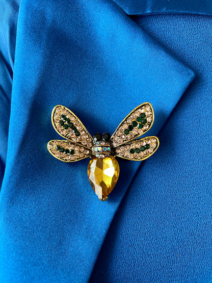 Winged Bee Studded Brooch