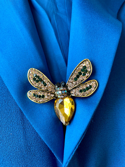 Winged Bee Studded Brooch