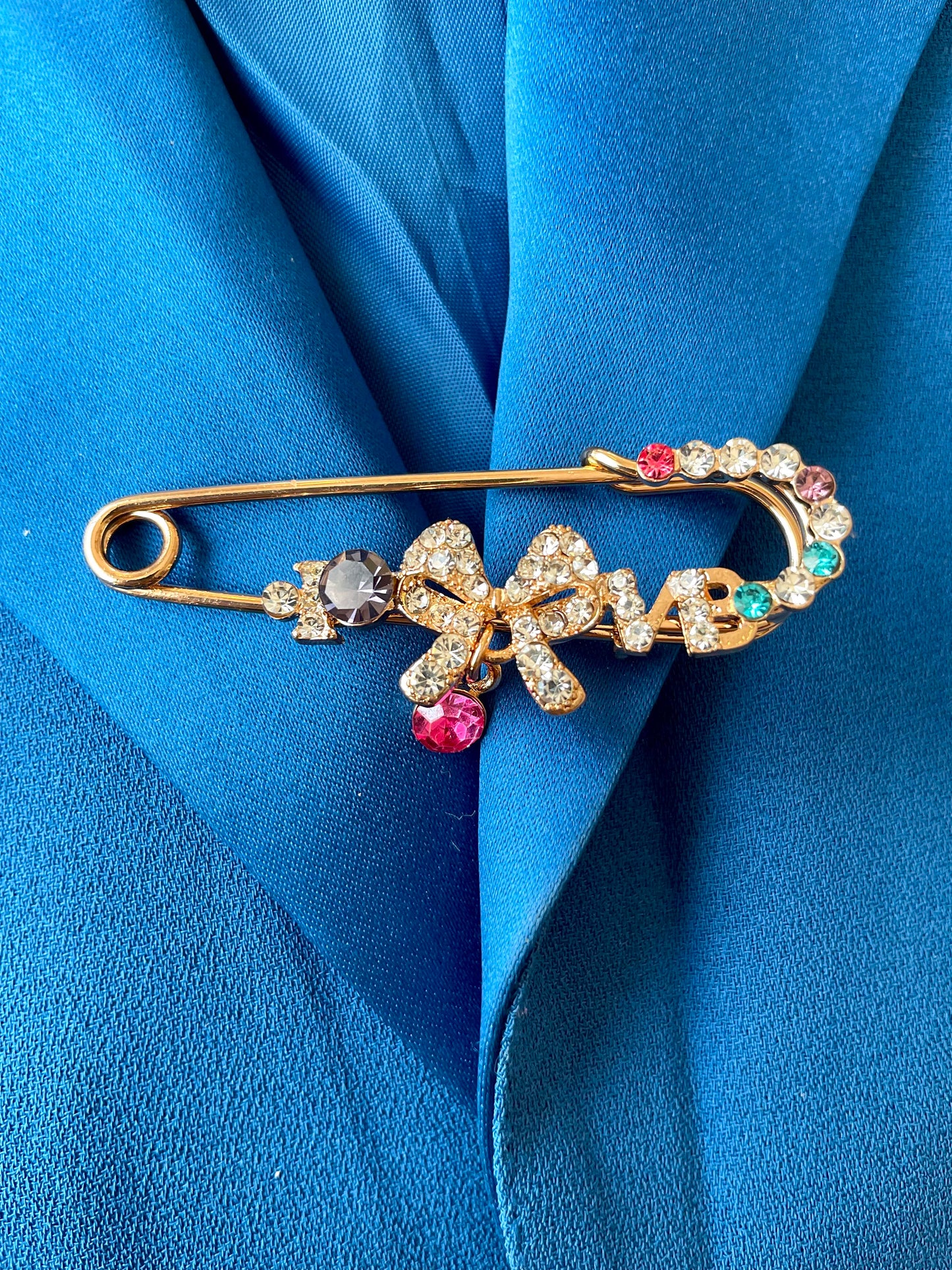 Safety Pin Bow Brooch
