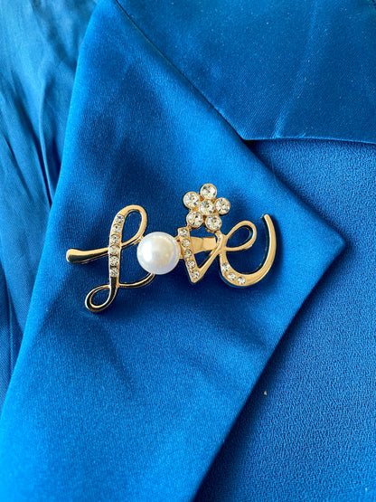 Love Pearl Pin Brooch