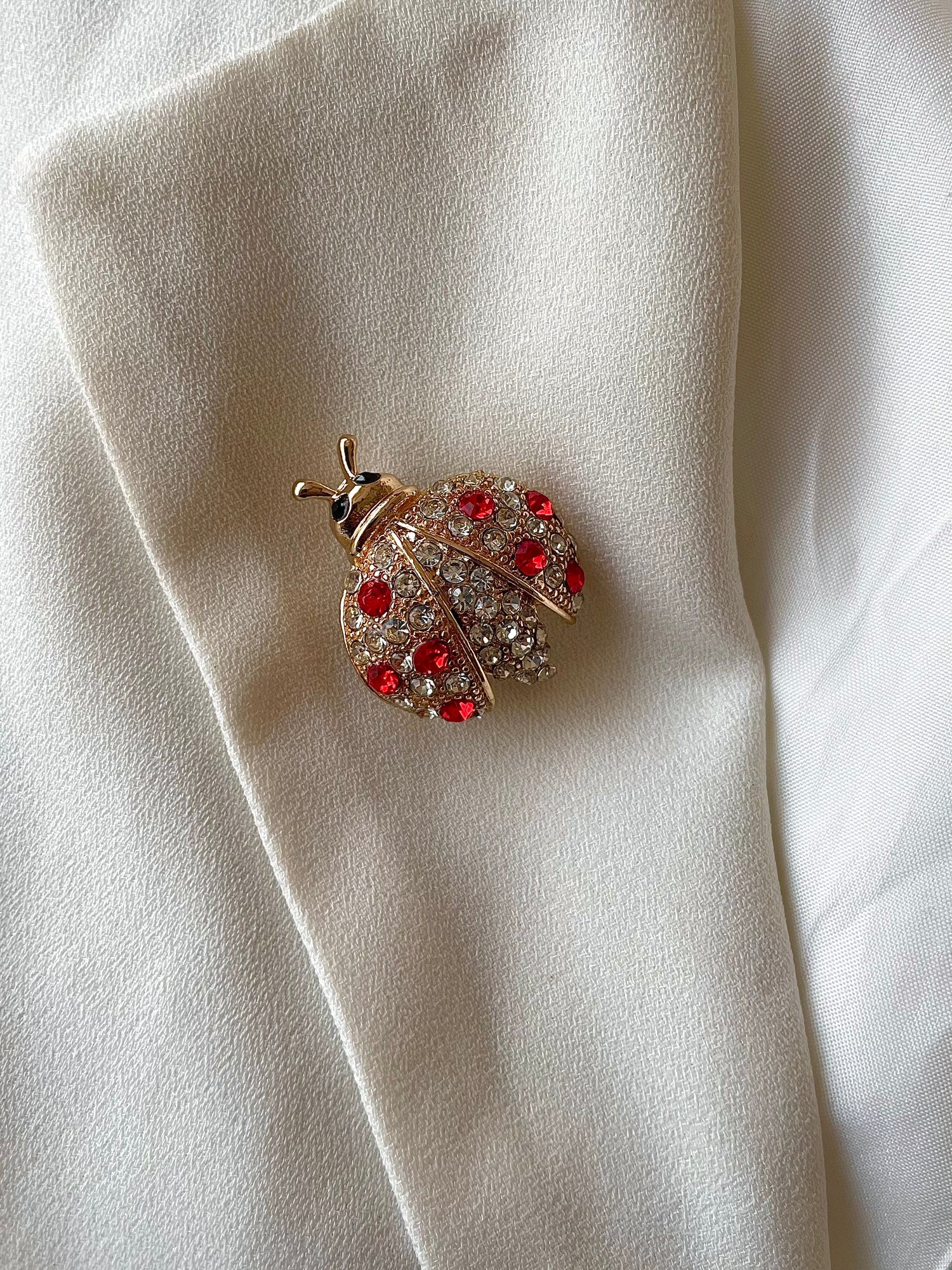 Red Studded Bug Brooch