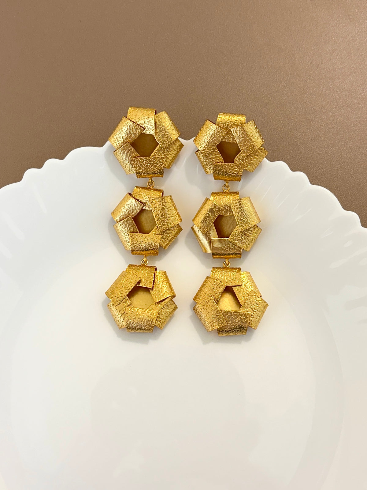Seep Gold Geometric Statement Earrings