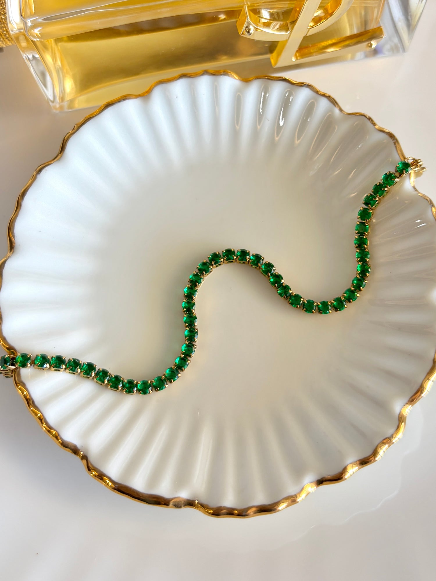 Millie Emerald Green Round Tennis Bracelet