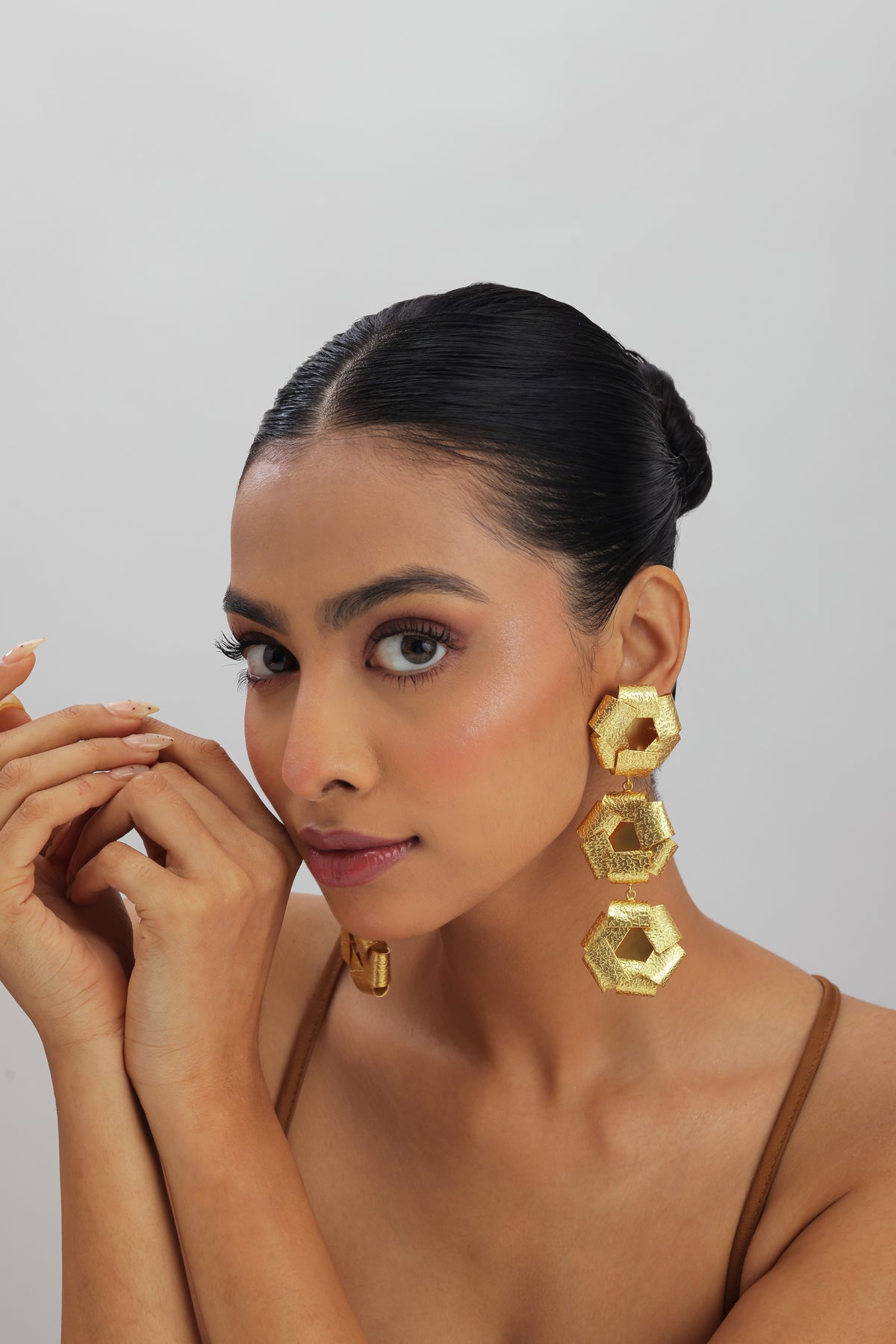 Seep Gold Geometric Statement Earrings