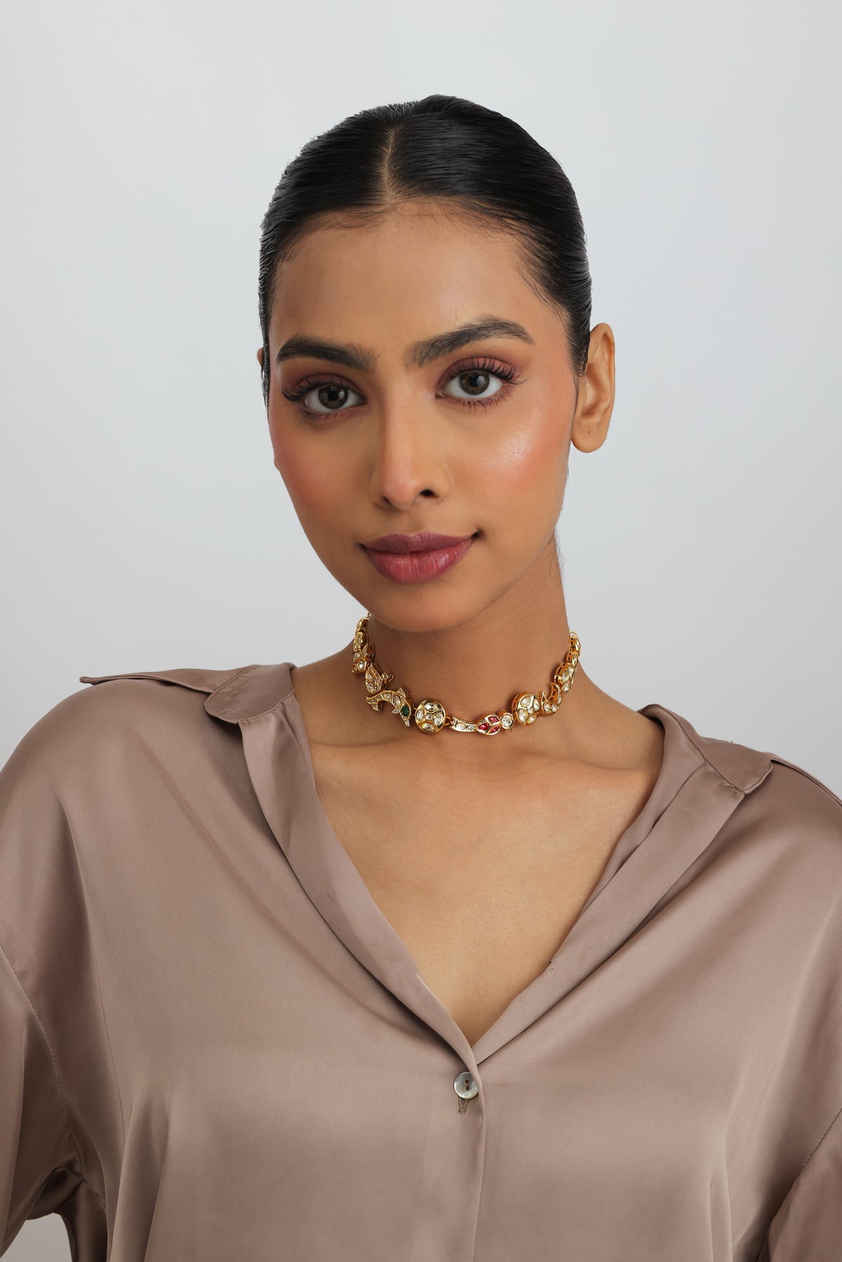 Seren Multi Charm Polki Kundan Choker Necklace