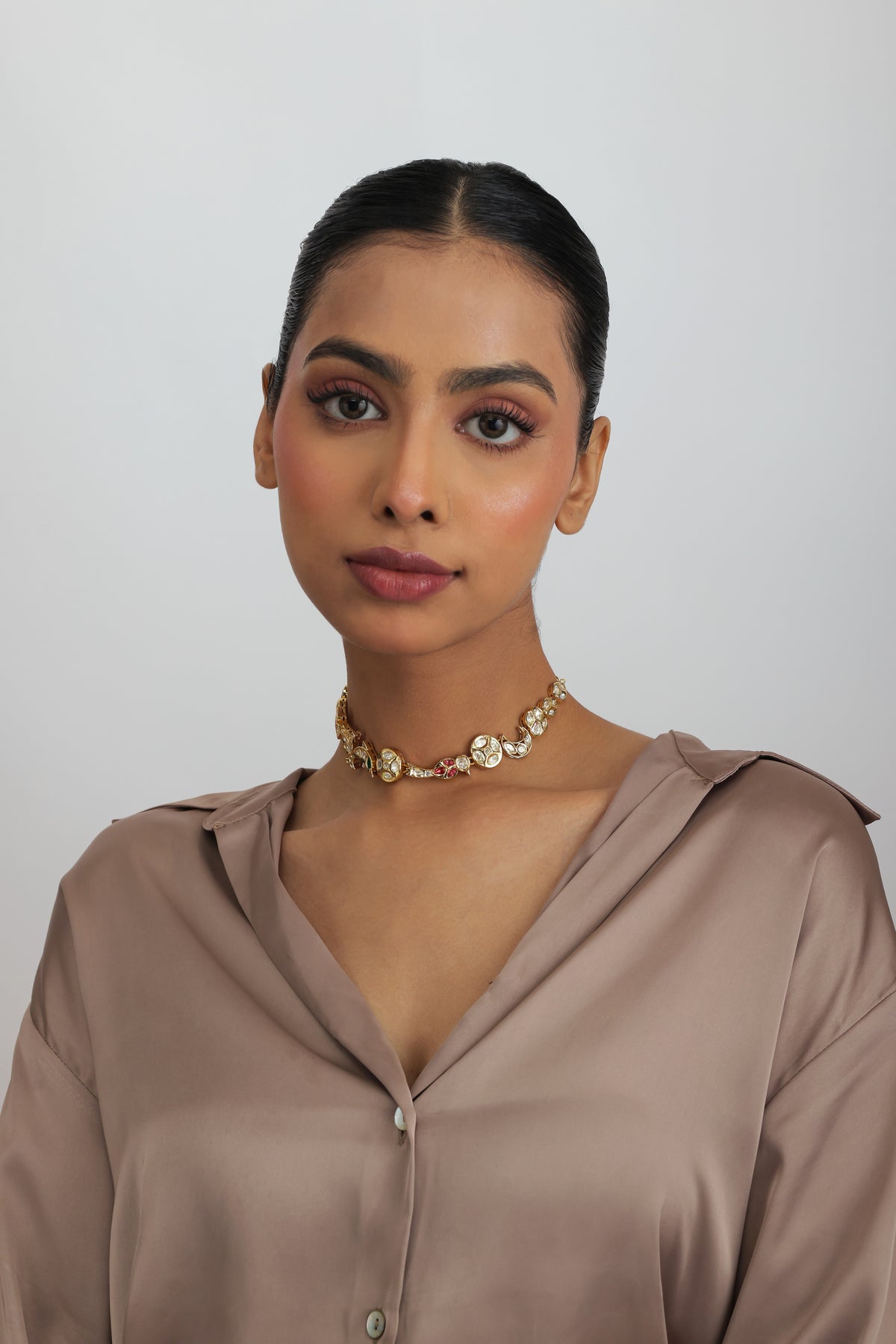Seren Multi Charm Polki Kundan Choker Necklace