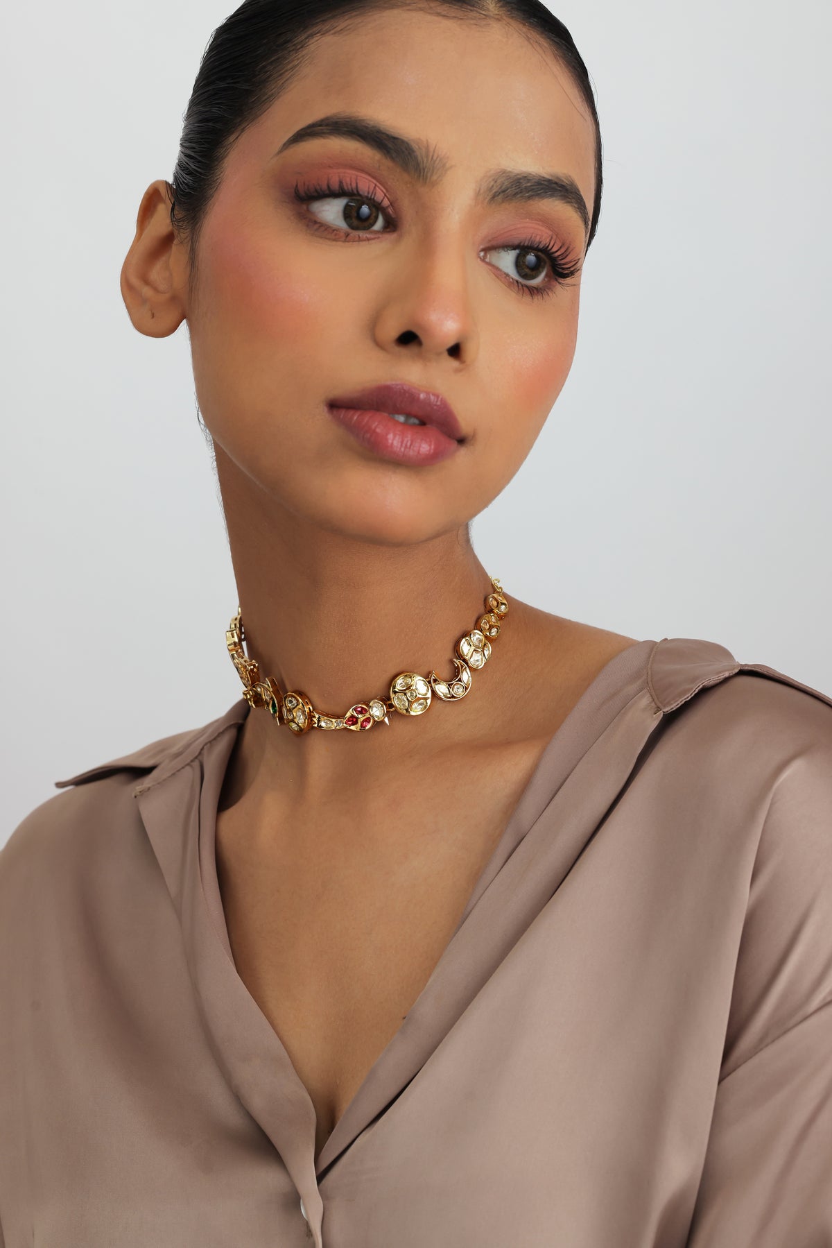 Seren Multi Charm Polki Kundan Choker Necklace