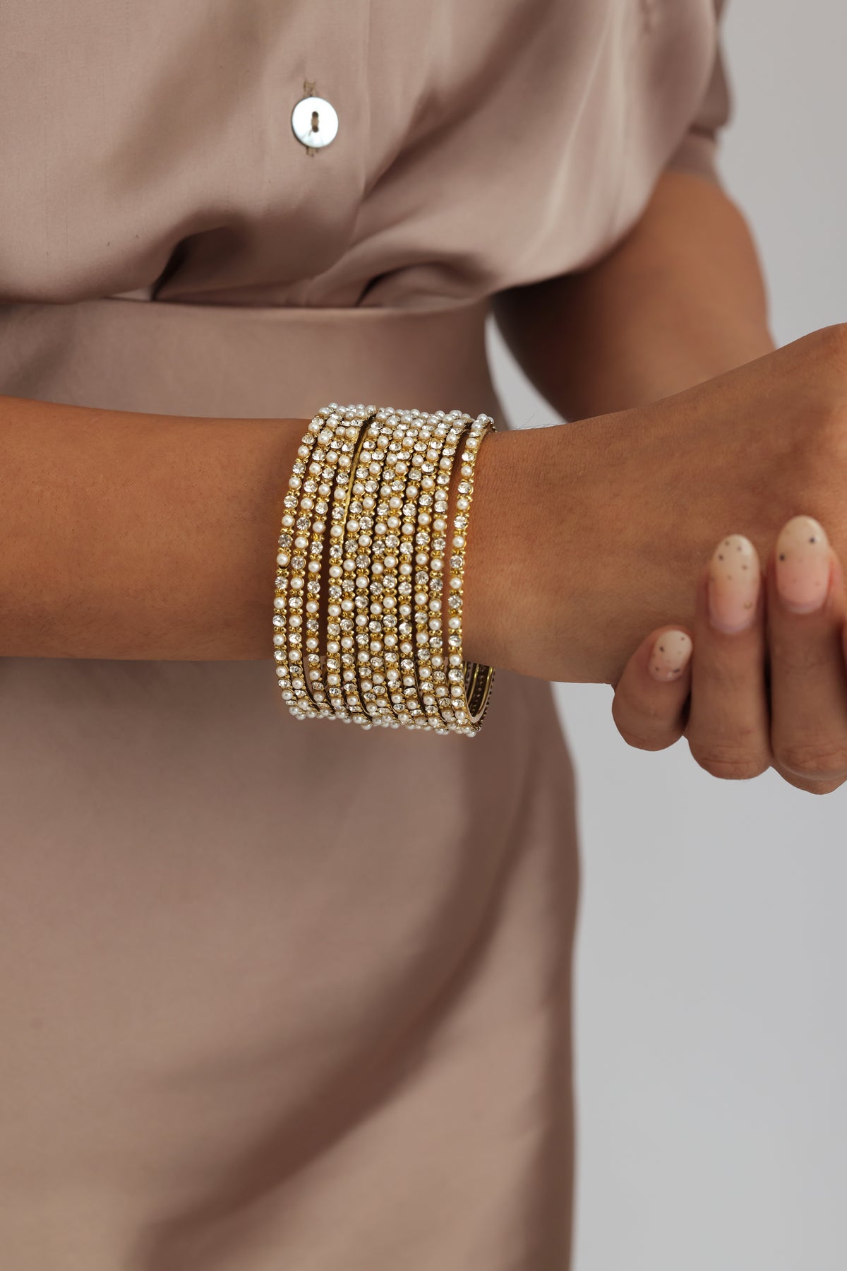 Sharbat Pearl Studded Bangles(Set of 12)