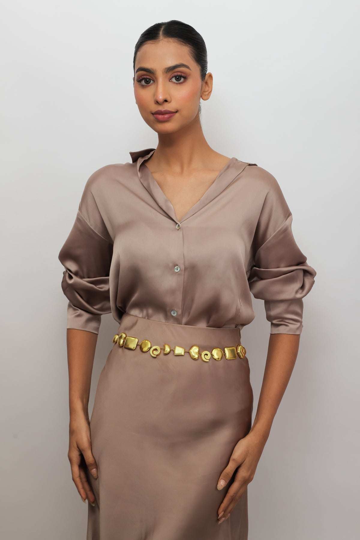 Veya Gold Sculptural Charm Waist Belt/ Waist Chain