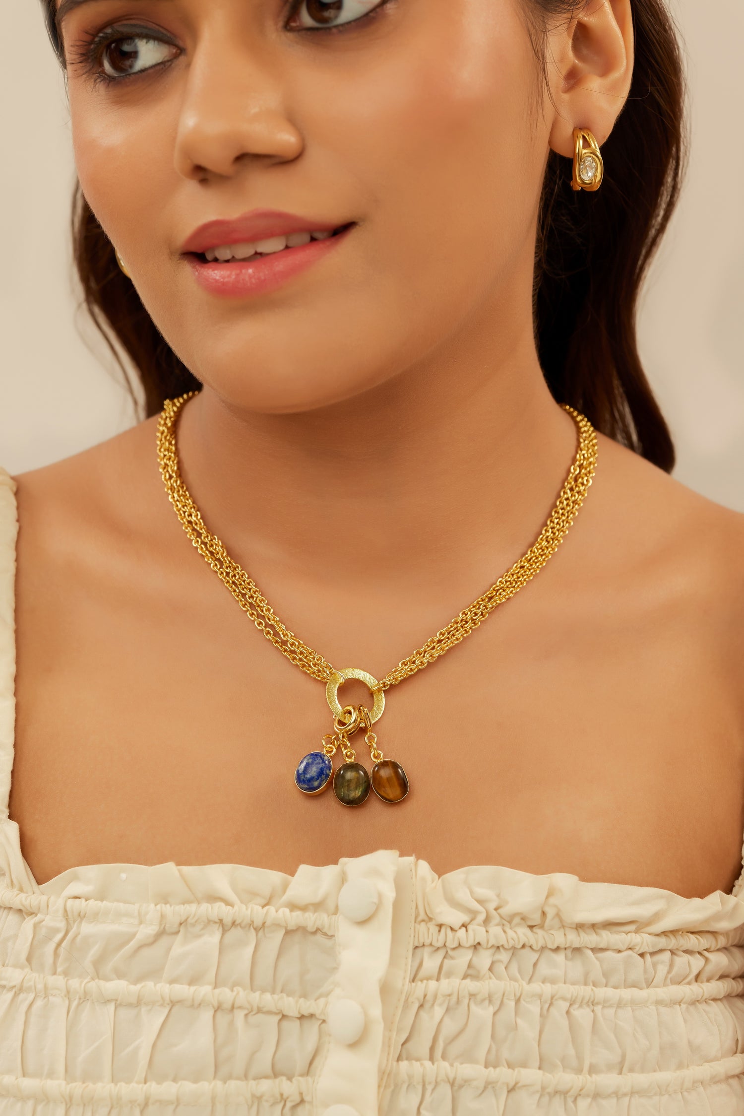 Aabha Necklace - 18k Gold Plated, Anti Tarnish
